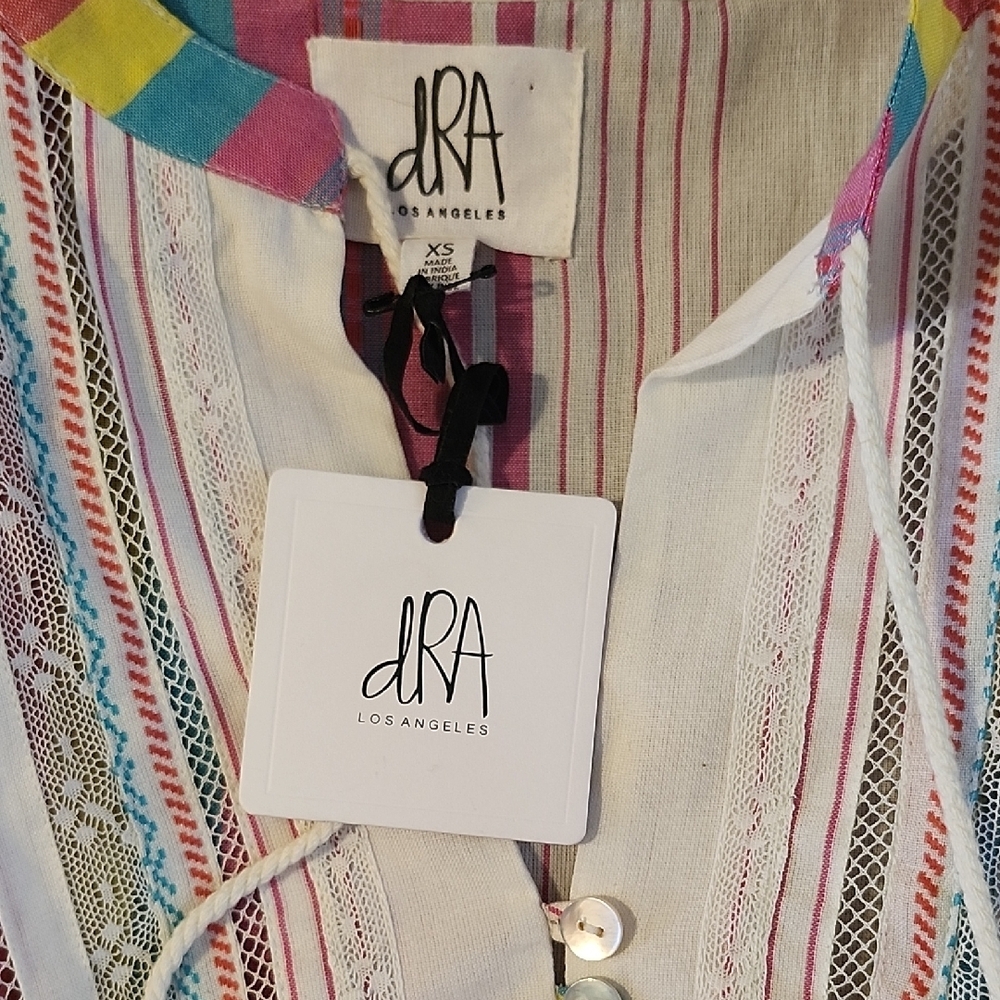 Colorful Striped Ruffle Blouse - Picture 2 of 7